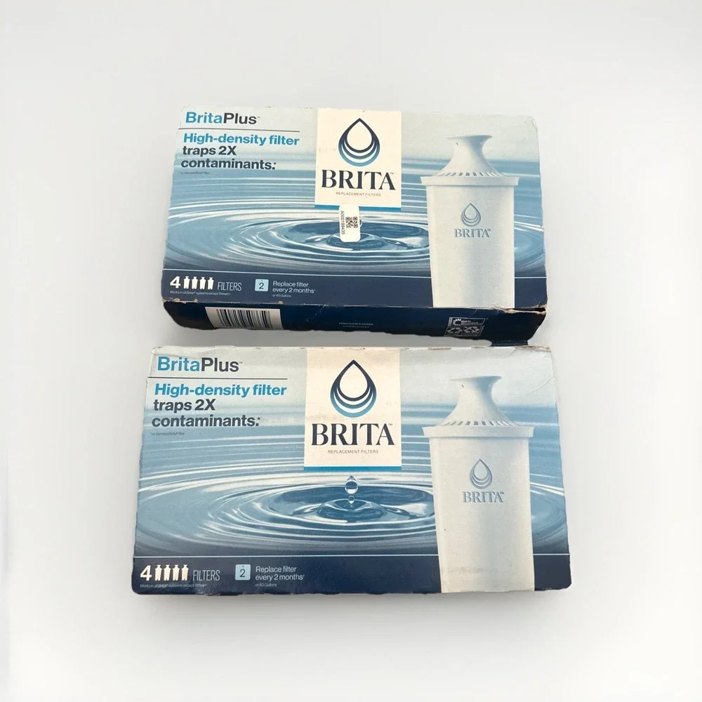 2X Brita Plus Replacement Water Filte BPAFree High Density Pitchers 8 Total NEW